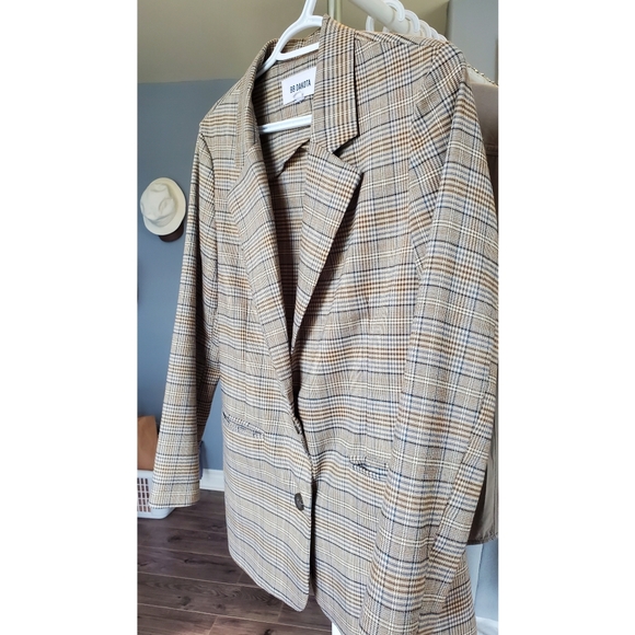 BB Dakota Heather's Plaid Boyfriend Blazer - XS - Picture 2 of 11